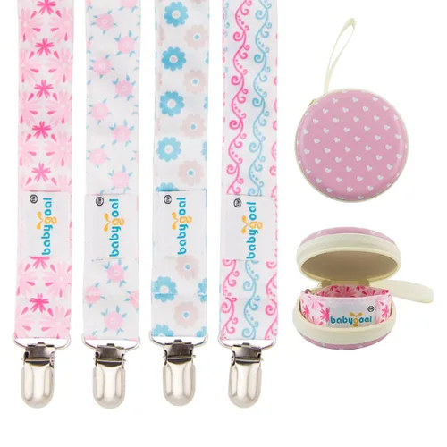 Vista 28 de Babygoal 6PBM05-HZ Juego de 6 prendedores para chupón para niños y niñas, se adaptan a la mayoría de los estilos de chupones y juguetes de dentición