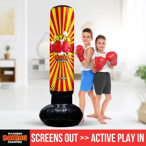 Vista 4 de Punching Bag for Kids 8-12 - Punching Bag for Kids, Blow Up Boxing Bag, Fun Punch, Toy & Gifts for Boys and Girls, Fun Active Game Birthday Gift