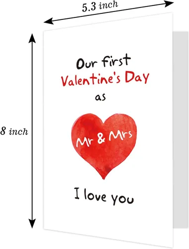 Vista 2 de Ogeby Primera tarjeta de San Valentín para parejas, dulce tarjeta de felicitación del primer día de San Valentín
