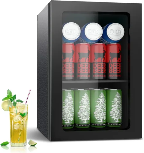 Vista 14 de Mini Refrigerador Compacto de 24 Latas/0.9 Pies Cúbicos para Refrescos, Bebidas, Cerveza o Vino, Pequeño Refrigerador Enfriador de Bebidas Portátil