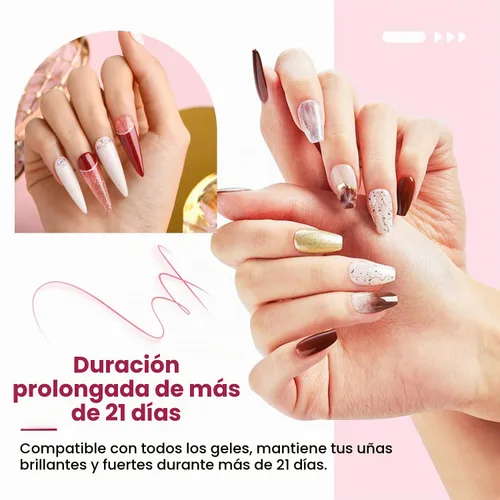 Vista 4 de JODSONE 15 ml de esmalte de uñas en gel, capa base, brillo, secado rápido, duradero, se elimina con remojo, transparente, sin necesidad de limpieza