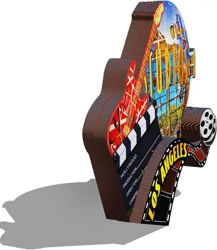 Vista 2 de Imán de madera de Los Ángeles de Estados Unidos 3D para nevera, recuerdos coleccionables, decoración hecha a mano, artesanías 2