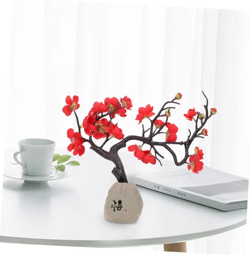Vista 5 de DOITOOL Adornos de resina de cerámica Wintersweet flor falsa para decoración de oficina en casa