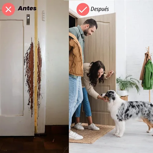 Vista 7 de Protector de puerta contra arañazos de perros, protector de vinilo transparente para puerta de perro resistente antigarras para muebles de ventana