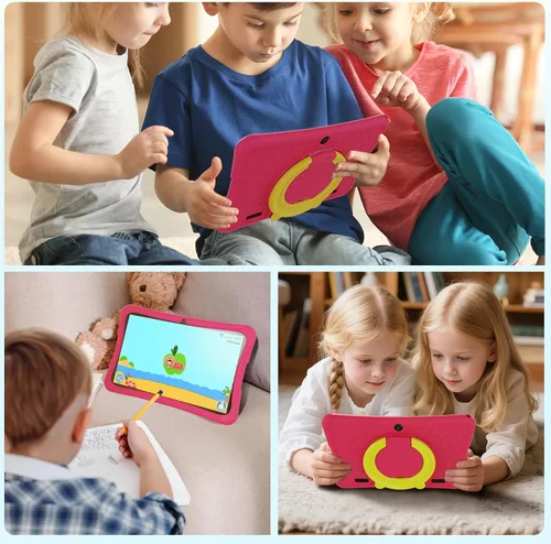 Vista 5 de DigiLand Android 15 Kids Tablet, tabletas de 10.1 pulgadas, 6 GB de RAM+32 GB de ROM (ampliar a TF), control parental, software para niños 10