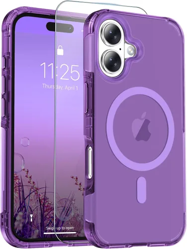 Vista 11 de jaroco Funda magnética para iPhone 11 con protector de pantalla, protección resistente, compatible con MagSafe, protección contra caídas de grado
