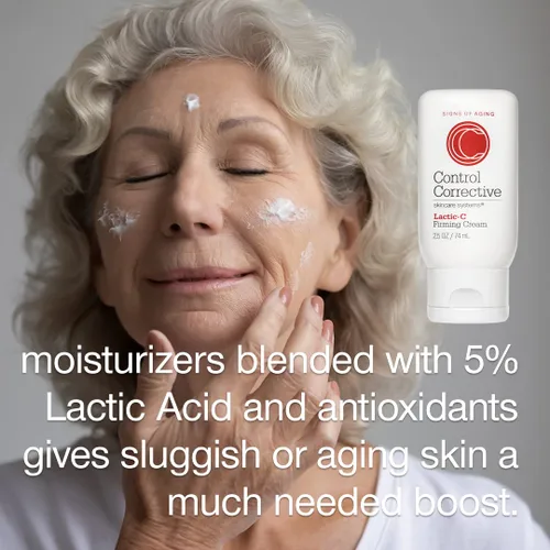 Vista 5 de CONTROL CORRECTIVE Lactic-C Crema reafirmante, 2.5 onzas – 5% de ácido láctico a base de humectante antienvejecimiento, hidrata, nutre, tonifica