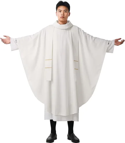 Vista 8 de BLESSUME Esperanza/Espíritu Iglesia Sacerdotes Sólidos Casulla Misas Vestiduras