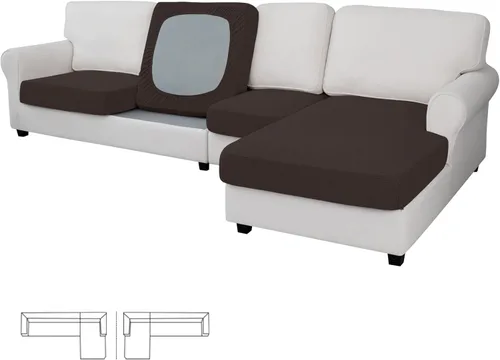 Vista 86 de Easy-Going - Funda de cojín elástica individual para sofá biplaza, sillón, funda de cojín protectora, suave, flexible con parte inferior elástica