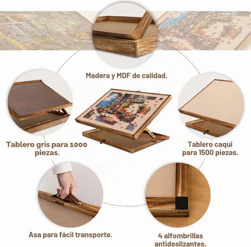 Vista 5 de Lavievert Tablero de rompecabezas reversible 2 en 1 para rompecabezas