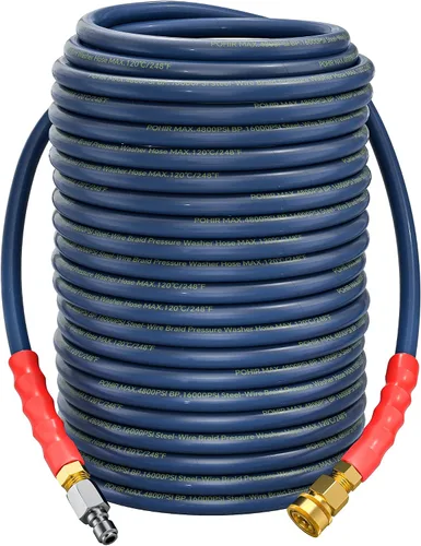 Vista 11 de Manguera de lavado a presión 50 pies 4800PSI sin marcas 3/8 '' estructura Blu