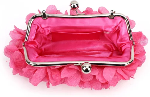 Vista 6 de Buddy - Bolso de mano de satén suave para mujer, con forma de rosa, para boda, fiesta