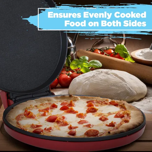 Vista 5 de Horno para Pizza Courant 30 cm Máquina para Pizzas, Nuevo y Mejorado con Manija de Enfriamiento Térmico Antiadherente, Horno para Pizza y Calzones