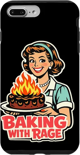 Vista 12 de Baking with Rage Retro 1950s Housewife Pop Art Humor Case for iPhone 17