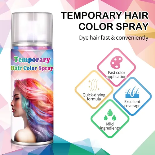 Vista 4 de Spray para el cabello gris Spray de color temporal Tinte para el cabello gris-gris, 4.1 fl oz