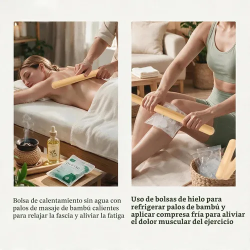 Vista 7 de GuaSha - 3 varillas de masaje de bambú sólido 100% natural, rodillos de masaje de bambú para espalda, piernas, cuerpo completo, masaje de tejido