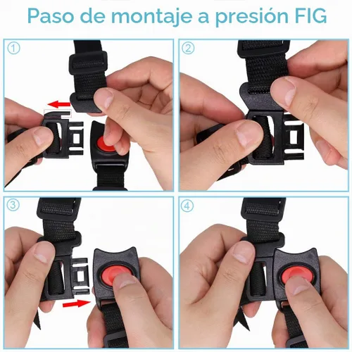 Vista 6 de Arnés universal de 5 puntos para cinturón de seguridad para bebé, correa de seguridad ajustable para silla alta cochecito para niños protección