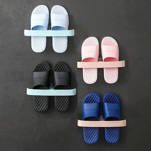 Vista 9 de Zapatero montado en la pared, zapatero colgante para puerta, soportes autoadhesivos para montar en la pared, estante colgante para baño, caja