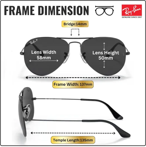 Vista 5 de Ray-Ban RB3025 AVIATOR TOTAL BLACK Sunglasses with Official Eyewear Kit