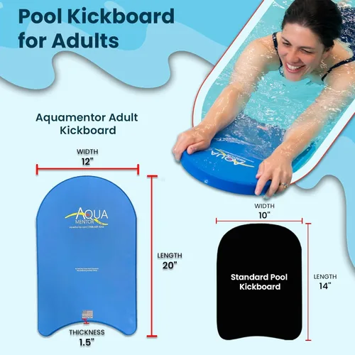 Vista 3 de Aquamentor Competition Kickboard - Tabla de espuma de alta densidad para natación de regazo, entrenamiento, ejercicio de piscina, aeróbicos