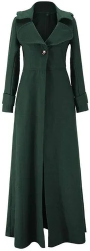 Vista 2 de SERYU Abrigo de invierno para mujer, con solapa, gabardina, larga, parka, abrigo para exteriores