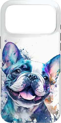 Vista 22 de Cute Frenchie Watercolor Splash Frenchie Puppy Case for iPhone 17