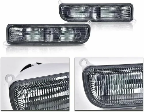 Vista 5 de PIT66 Juego de luces intermitentes de parachoques ahumado y marcador lateral de esquina compatible con Jeep Cherokee XJ Chassis 1997 1998 1999 2000