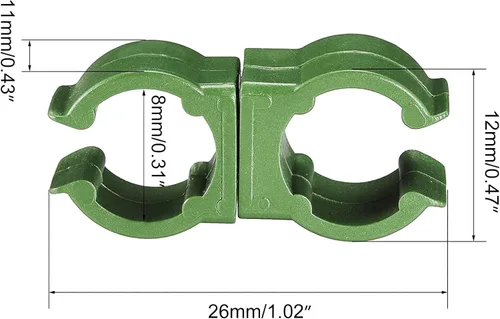 Vista 2 de ZAYI Clip de conector de enrejado ajustable de 0.315 in, accesorios de stent de ratán verde para escalar, conector universal giratorio para plantas