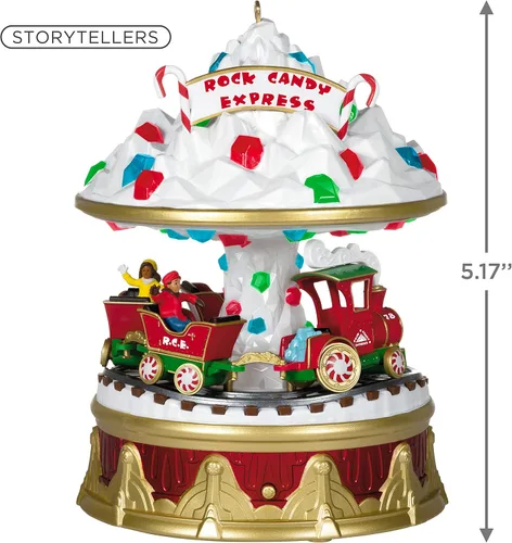 Vista 5 de Hallmark Keepsake Adorno de Navidad 2021, Carnaval de Navidad Rock Candy Express, Musical, Luz y Movimiento