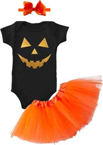 Vista 50 de Tcombo Pumpkin Face - Body Jack O' Lantern Naranja - Cara de calabaza negra