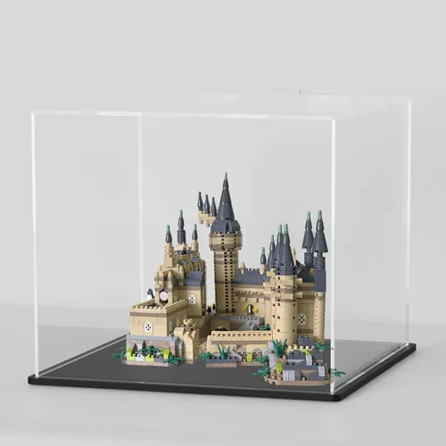 Vista 28 de SVENJBB vitrina acrílica, cajas de acrílico de cubo de 10 x 10 x 14 pulgadas para exhibición, vitrinas transparentes con base negra mate y tapa