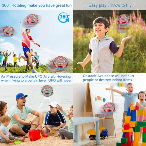 Vista 7 de Juguete de bola de orbe volador, bola de boomerang, mini dron cósmico de mano flotante, hilanderos de mosca para niños y adultos, juguetes