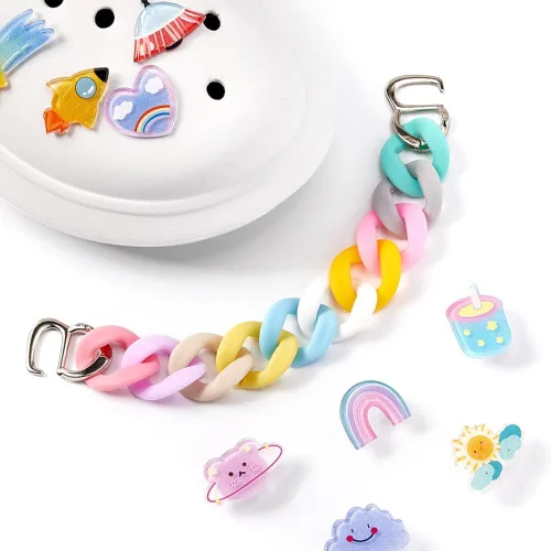 Vista 5 de CLOGCHARMS Dijes coloridos para zapatos para zuecos, personaliza tu aspecto, regalos de fiesta para mujeres y niñas, flores kawaii, diseño