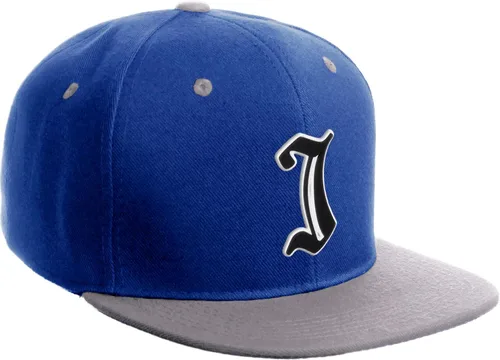 Vista 1698 de Daxton Gorra clásica con visera de billete plano con letras del alfabeto inglés antiguo de la A a la Z
