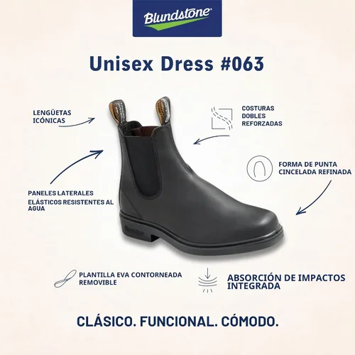 Vista 5 de Blundstone Botas Chelsea de vestir para hombre y mujer Negro