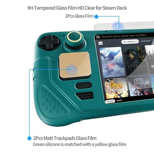 Vista 9 de IINE Steam Deck Protective Case 9 in 1 Full ProtectionSoft Silicone Material Shockproof CaseWhite