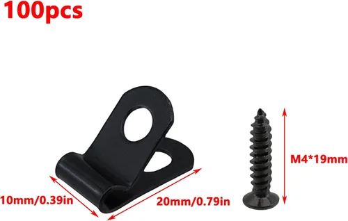 Vista 2 de Antrader Clips de cable tipo R, organizador de cables de 0.118 in, 100