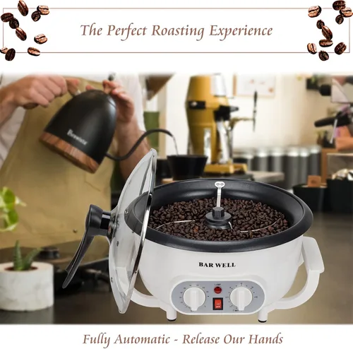 Vista 5 de Tostadores de café mejorados para uso doméstico de 110 V, tostadora de café doméstica con temporizador, tostador de granos de café de lotes grandes