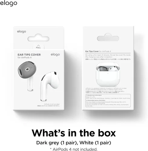 Vista 8 de elago 2 pares de fundas para AirPods 4 almohadillas diseñadas para AirPods 4, [cabe en la funda] funda de silicona antideslizante, antiarañazos