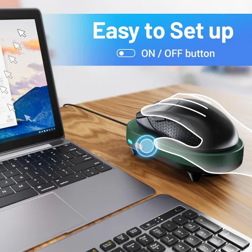 Vista 2 de HONKID Mouse Jiggler Mover con interruptor de encendido/apagado y puerto USB, sin controlador y no necesita software, simula el movimiento del mouse