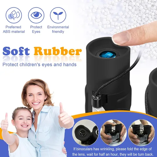 Vista 5 de Binoculares reales para niños. Regalos para niños de 3 a 12 años. Niños o niñas. Binoculares compactos de juguete de 8x21 con óptica de alta