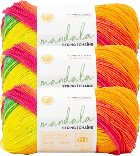 Vista 24 de Lion Brand Yarn Hilo Mandala String, Hilo Fingering para Tejer y Crochet, Acoustic, 1 Paquete