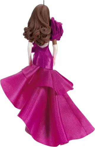 Vista 2 de Hallmark Keepsake Adorno navideño de recuerdo 2023, colección Barbie Pink, adorno de porcelana y tela de 2023, regalos para ella