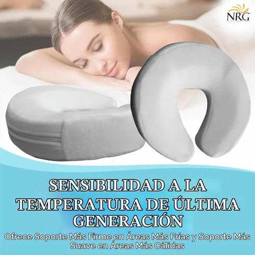 Vista 4 de NRG Mesa de masaje de espuma viscoelástica con funda de forro polar ultrasuave, almohadilla de almohada para reposacabezas que elimina los puntos