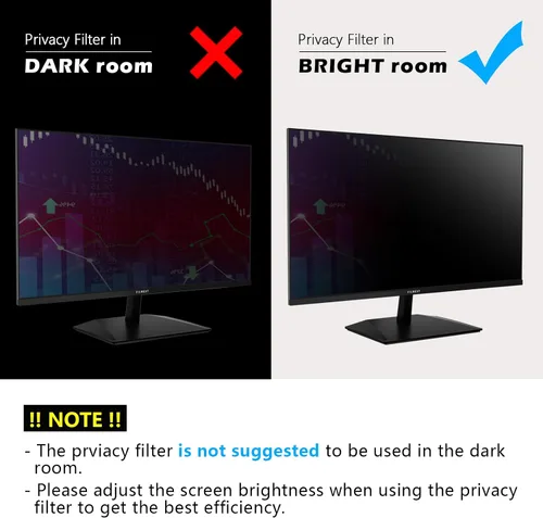 Vista 8 de FILMEXT Paquete de 2 Filtros de Pantalla de Privacidad para Computadora de 22 Pulgadas para Monitor de Escritorio/Sin Marco Todo en Uno 16:10