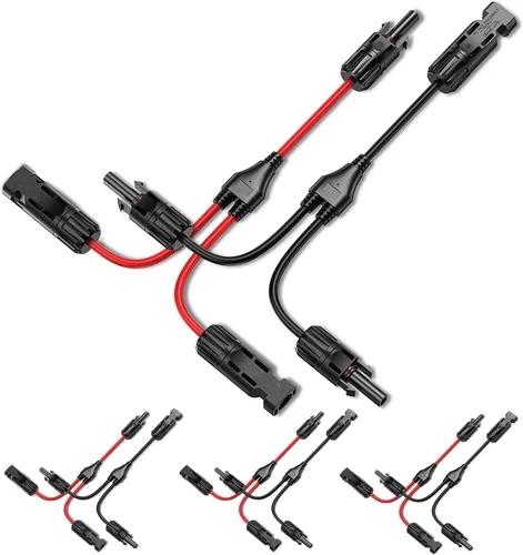 Vista 10 de Conectores solares de Bateria Power 30A en Y-Rama, cable adaptador paralelo de panel solar, conectores de cable de panel solar en par para panel