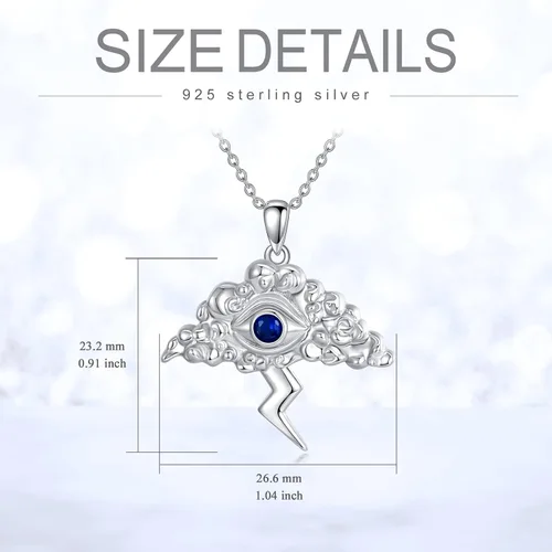 Vista 3 de PROESS Regalos de Navidad, collar con dije de amuleto de plata de ley con dije de mal de ojo, estrella de David, collar con dije de amuleto