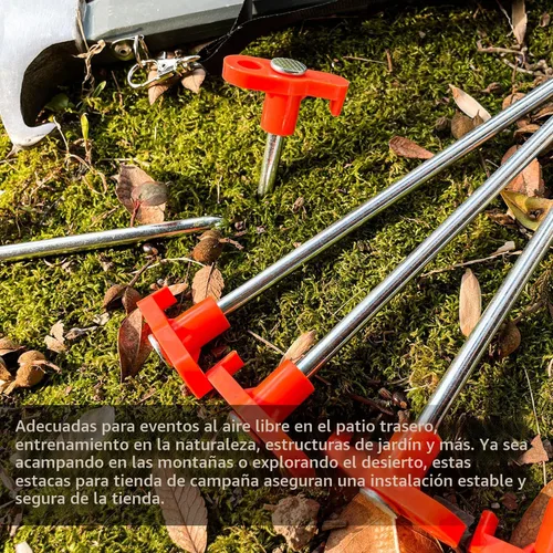 Vista 6 de 10 PCS Estacas para Tienda de Campaña de Servicio Pesado Estacas para Tienda de Campaña de 7 Pulgadas de Metal Antioxidante Clavijas para Tienda