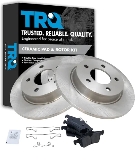 Vista 134 de TRQ Juego de pastillas de freno y rotor de cerámica trasera compatible con Honda Accord V6 1998-02 3.0L con frenos de disco traseros 02-06 Acura RSX