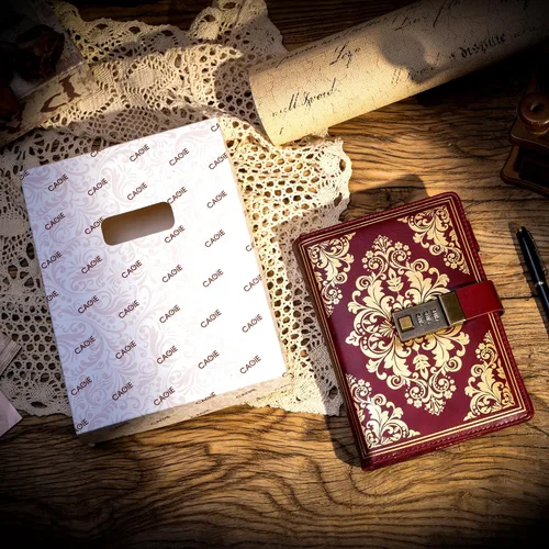 Vista 8 de CAGIE Diario de bloqueo para mujer, diario vintage recargable con candado, 224 páginas, diario de cuero con cerradura para escritura de secretos